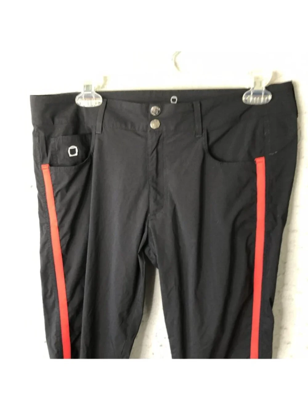 Anatomie Pants Womens M Black Microfiber Slim Side Stripe Zip Travel Stretch